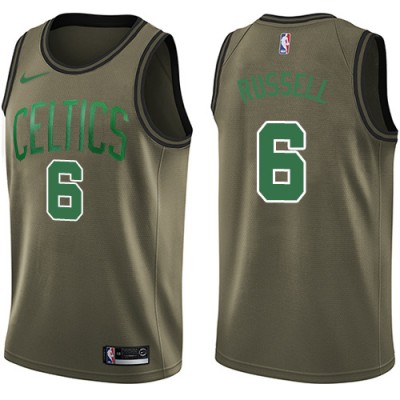 Nike Boston Celtics #6 Bill Russell Green Salute to Service Youth NBA Swingman Jersey